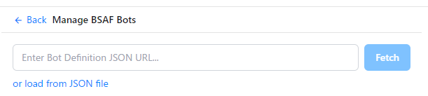 Manage BSAF Bots screen